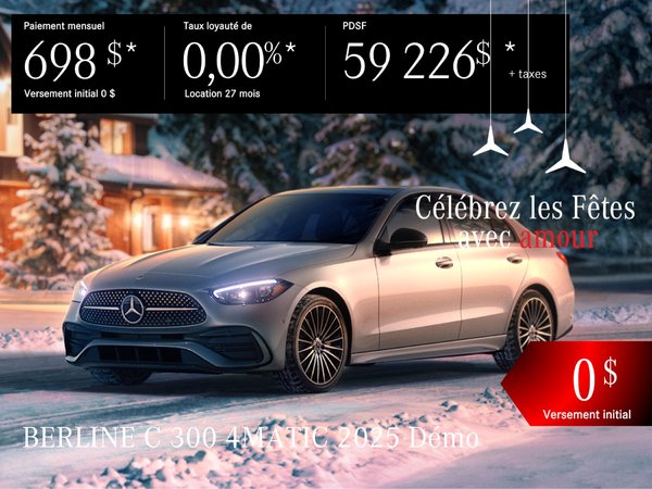 BERLINE C 300 4MATIC 2025 en location à partir de 698 $*/par mois + taxes