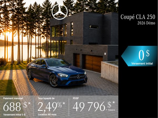 COUPÉ CLA 250 2026 en location à partir de 688 $/mois + taxes*
