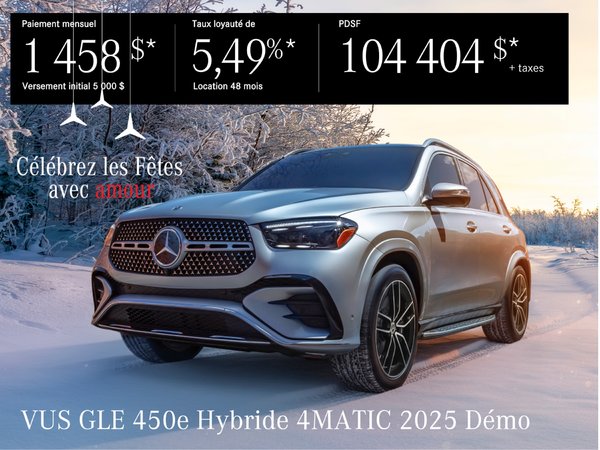 VUS HYBRIDE GLE 450e 4MATIC 2025 en location à partir de 1 458 $/mois* + taxes