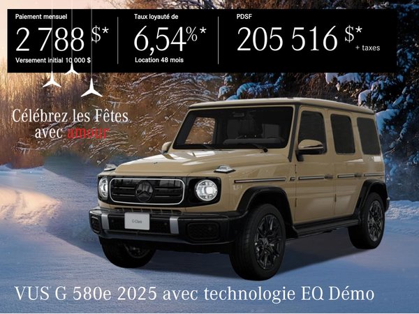 VUS G 580e 2025. Profitez de 52 000 $ de crédit en argent!