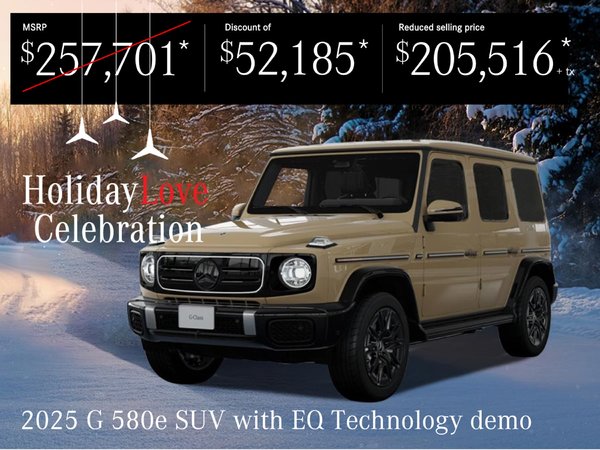 2025 G 580e SUV. DISCOUNT of $52,185