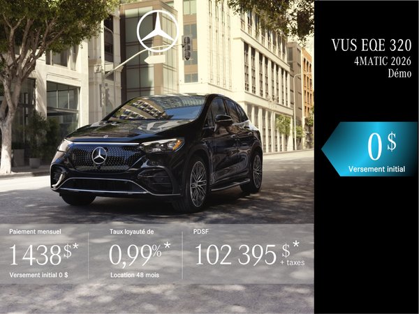 VUS EQE 320 2026 en location à partir de 1 438 $/mois + taxes.*