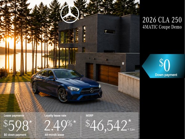 Lease the 2026 CLA 250 4MATIC Coupe from $598/month + tax*