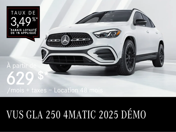 VUS GLA 250 4MATIC 2025 à partir de 629 $/mois*+tx