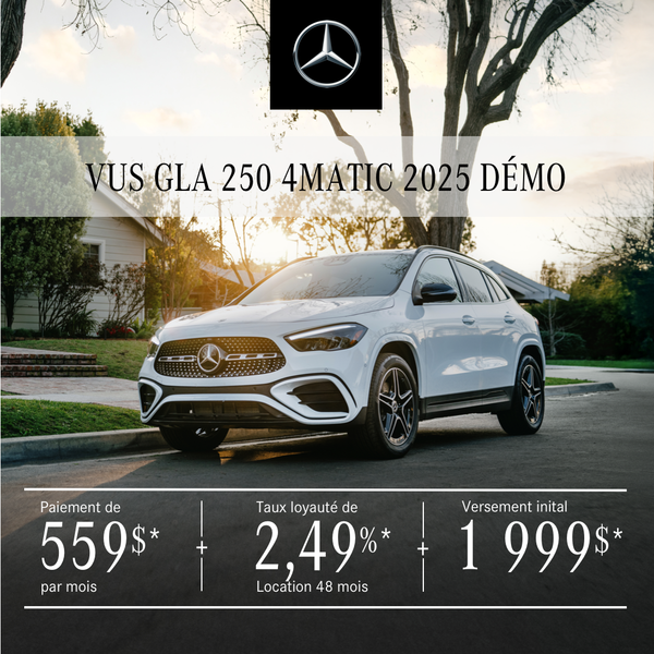 VUS GLA 250 4MATIC 2025 à partir de 559 $/mois*+tx