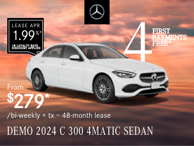 2024 C 300 4MATIC SEDAN from $279/bi-weekly*+tx