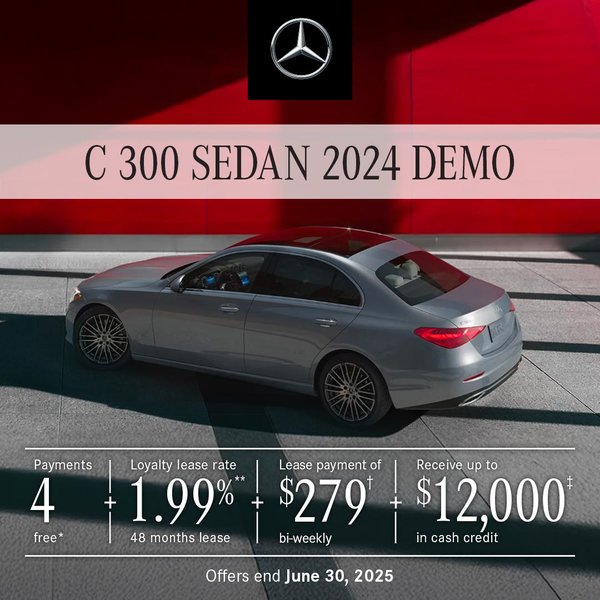 2024 C 300 4MATIC SEDAN from $279/bi-weekly*+tx