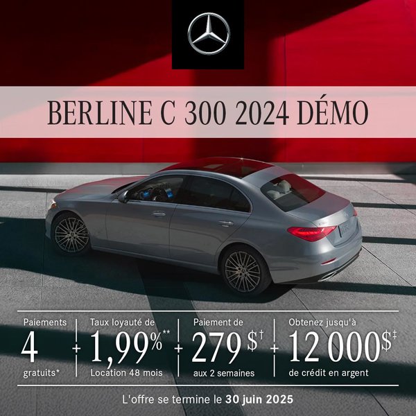 BERLINE C 300 4MATIC 2024 à partir de 279 $/aux 2 semaines*+tx