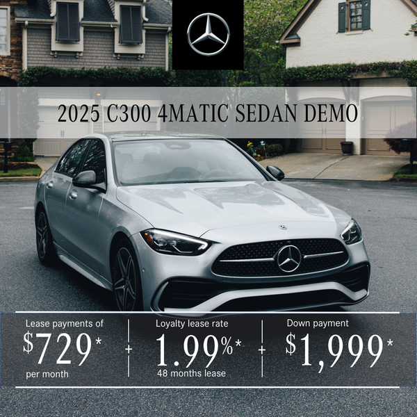 2025 C 300 4MATIC SEDAN from $729/month*+tx