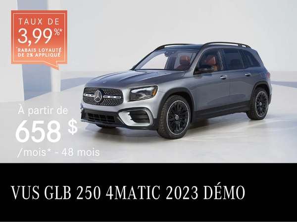 Démo VUS GLB 250 4MATIC 2023 à partir de 658 $/mois*