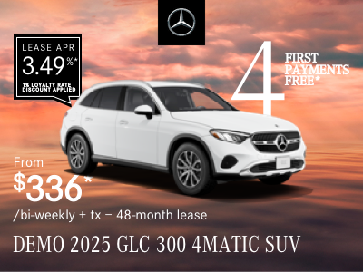 2025 GLC 300 4MATIC SUV from $336/bi-weekly*+tx
