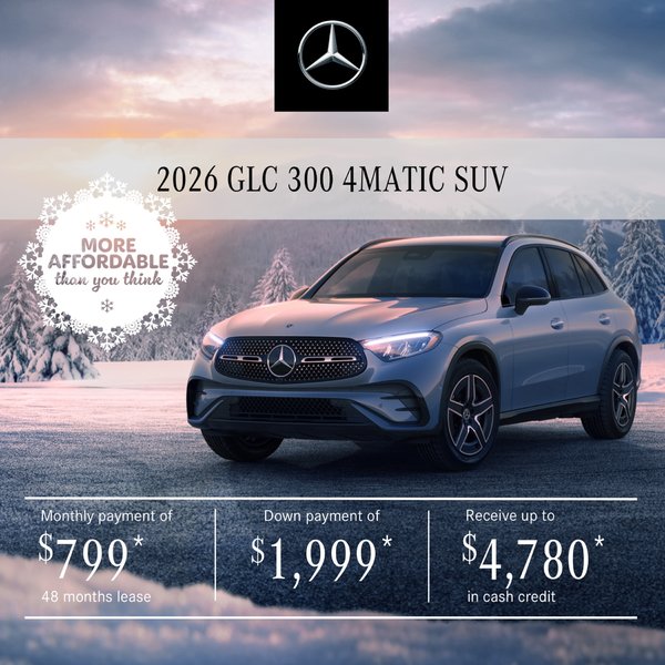 2026 GLC 300 4MATIC SUV from $799/month*+tx