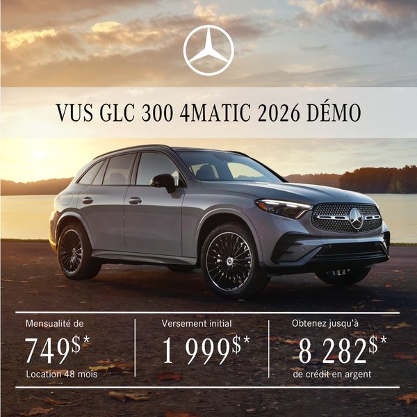 VUS GLC 300 4MATIC 2026 en location à partir de 749 $/mois + taxes*