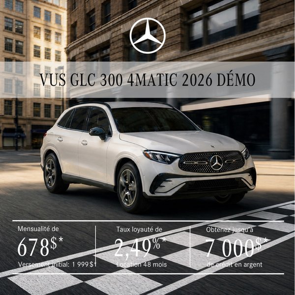 VUS GLC 300 4MATIC 2026 en location à partir de 678 $/mois + taxes*