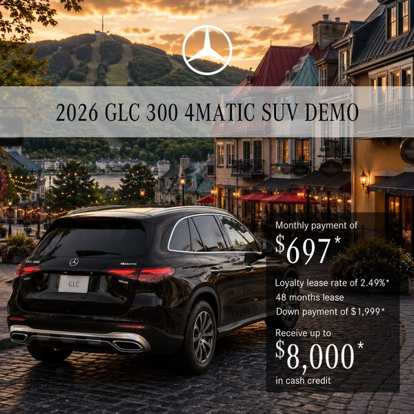 Lease the 2026 GLC 300 4MATIC SUV from $697/month + tax*