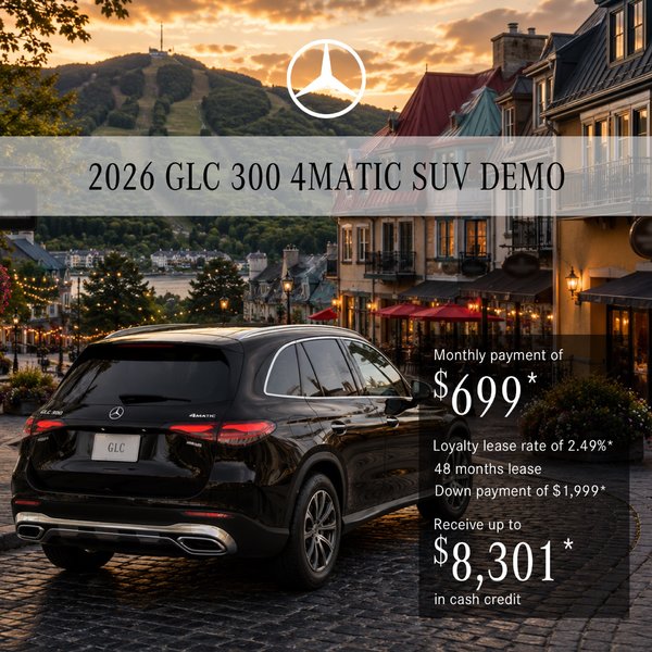 Lease the 2026 GLC 300 4MATIC SUV from $699/month + tax*