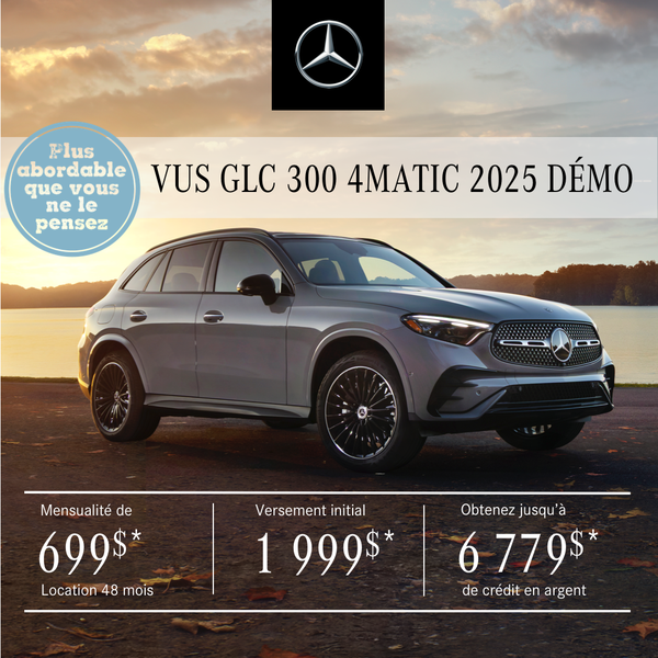 VUS GLC 300 4MATIC 2025 à partir de 699 $/mois*+tx