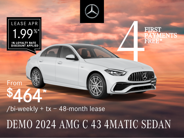 2024 AMG C43 4MATIC SEDAN from $464/bi-weekly*+tx