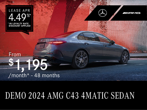 2024 AMG C43 4MATIC SEDAN from $1,195/month*+tx