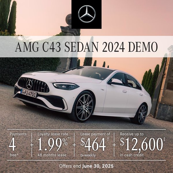 2024 AMG C43 4MATIC SEDAN from $464/bi-weekly*+tx