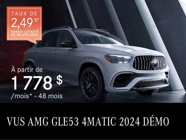 Démo COUPÉ AMG GLE 53 4MATIC+ 2024 à partir de 1 778 $/mois*
