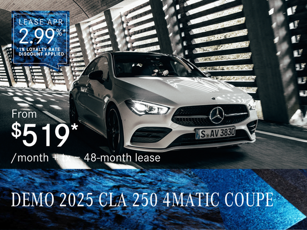 2025 CLA 250 4MATIC COUPE from $519/month*+tx