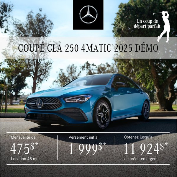 COUPÉ CLA 250 4MATIC 2025 à partir de 475 $/mois*+tx