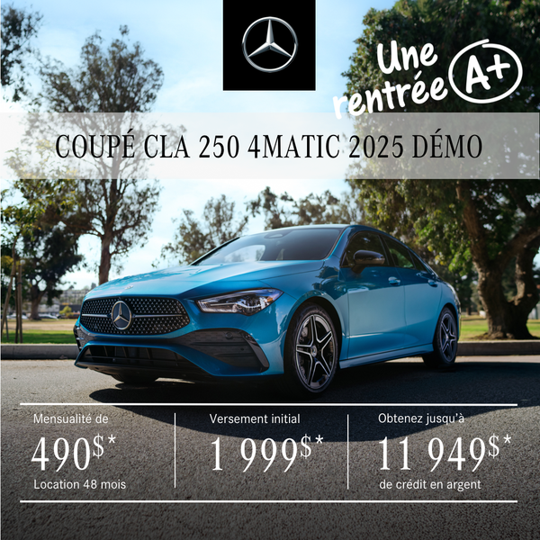 COUPÉ CLA 250 4MATIC 2025 à partir de 490 $/mois*+tx