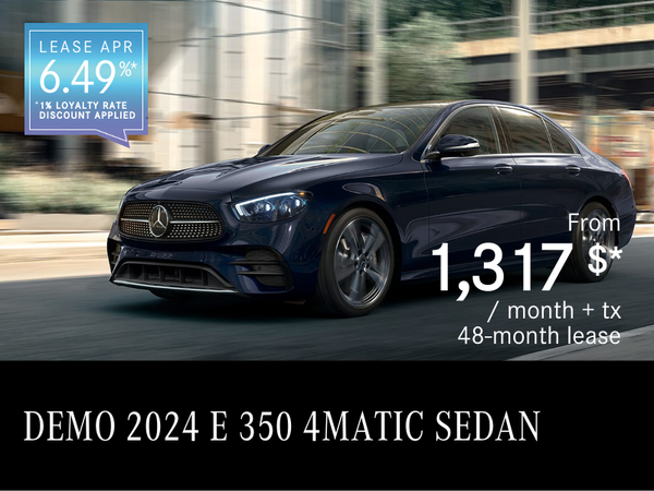 2024 E 350 4MATIC Sedan from $1,317/month*+tx