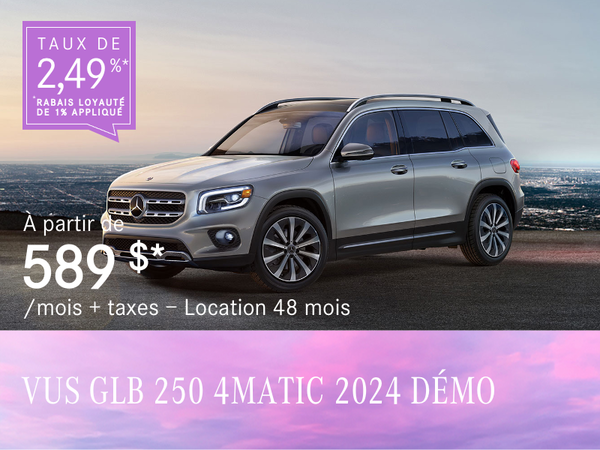 VUS GLB 250 4MATIC 2024 à partir de 587 $/mois*+tx