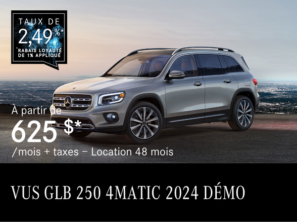 VUS GLB 250 4MATIC 2024 à partir de 625 $/mois*+tx