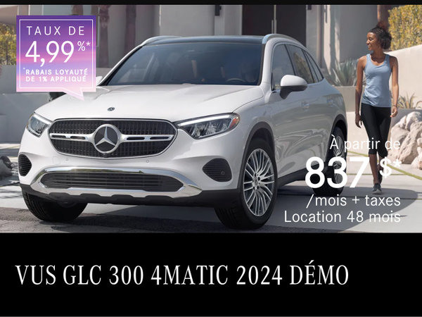 VUS GLC 300 4MATIC 2024 à partir de 837 $/mois*+tx