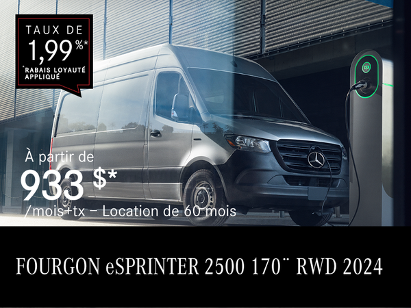 FOURGON eSPRINTER 2500 170’à partir de 933 $/mois*+tx