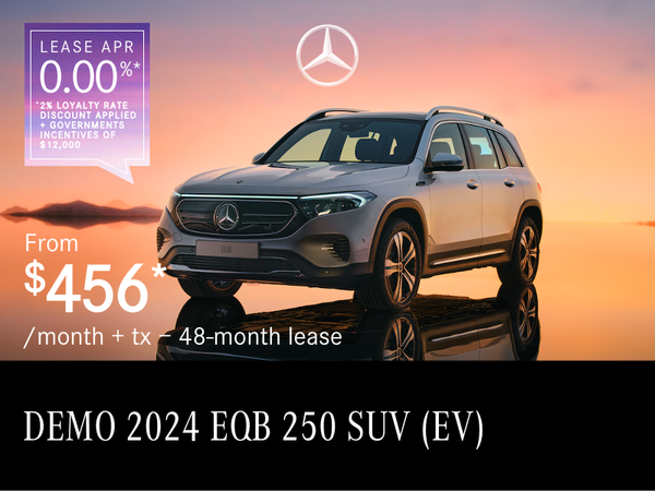 2024 EQB 250 (EV) SUV from $456/month*+tx