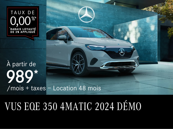 VUS EQE 350 4MATIC 2024 à partir de 989 $/mois*+tx