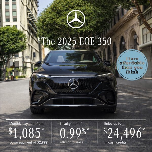 Lease the 2025 EQE 350 4MATIC SUV from $1,085/month + taxes*
