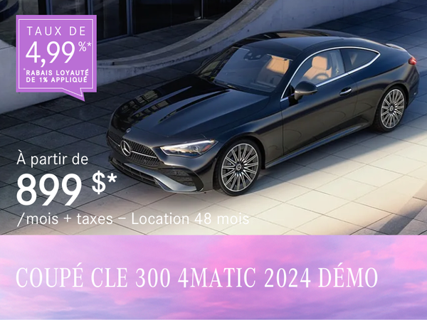 COUPÉ CLE 300 4MATIC 2024 à partir de 899 $/mois*+tx