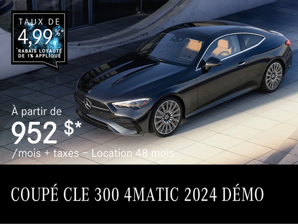 COUPÉ CLE 300 4MATIC 2024 à partir de 952 $/mois*+tx