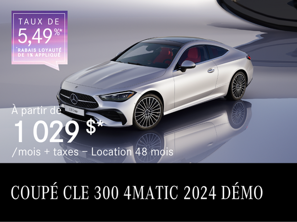 COUPÉ CLE 300 4MATIC 2024 à partir de 1 029 $/mois*+tx