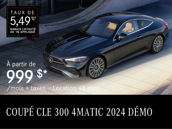 COUPÉ CLE 300 4MATIC 2024 à partir de 999 $/mois*+tx