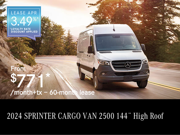 2024 SPRINTER 2500 Cargo Van, 144¨ from $771/month*+tx