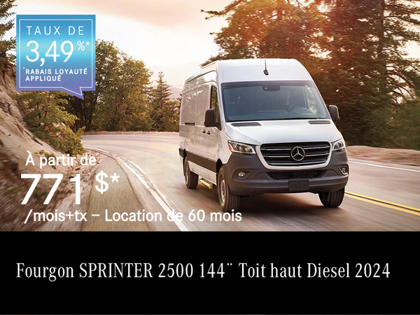 FOURGON SPRINTER 2500 2024, 144¨ à partir de 771 $/mois*+tx