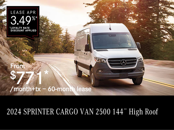 2024 SPRINTER 2500 Cargo Van, 144¨ from $771/month*+tx