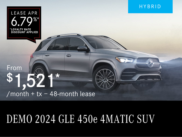 2024 GLE 450e 4MATIC SUV from $1,521/month*+tx