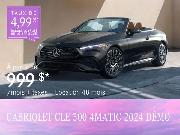 CABRIOLET CLE 300 4MATIC 2024 à partir de 999 $/mois*+tx