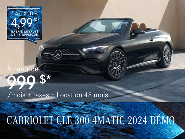 CABRIOLET CLE 300 4MATIC 2024 à partir de 999 $/mois*+tx