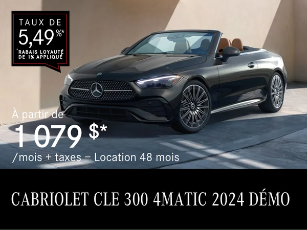 CABRIOLET CLE 300 4MATIC 2024 à partir de 1 079 $/mois*+tx