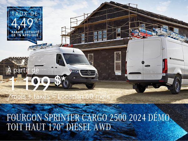 FOURGON SPRINTER 2500 2024, 170¨ à partir de 1 199 $/mois*+tx