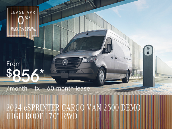 2024 eSPRINTER 2500 Cargo Van, 170¨ from $856/month*+tx