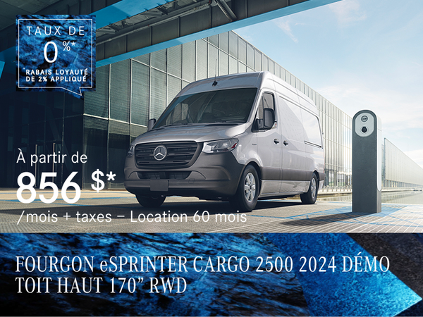 FOURGON eSPRINTER 2500 2024, 170¨ à partir de 856 $/mois*+tx